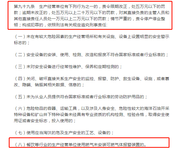 餐饮等行业的生产经营单位使用燃气，未安装燃气报警器将面临处罚(图2)
