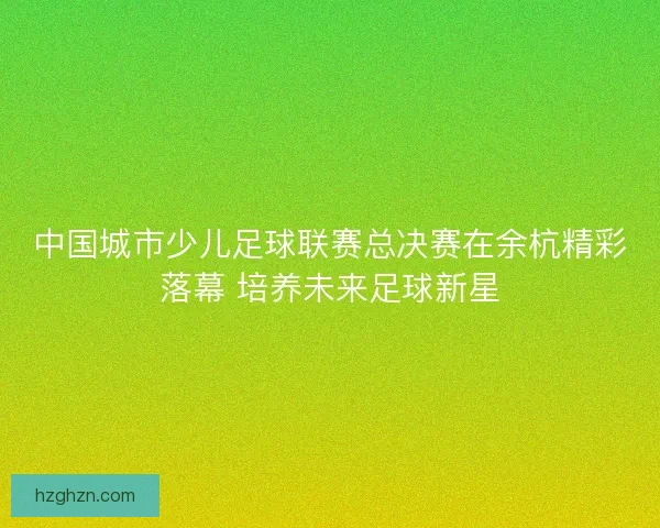中国城市少儿足球联赛总决赛在余杭精彩落幕 培养未来足球新星