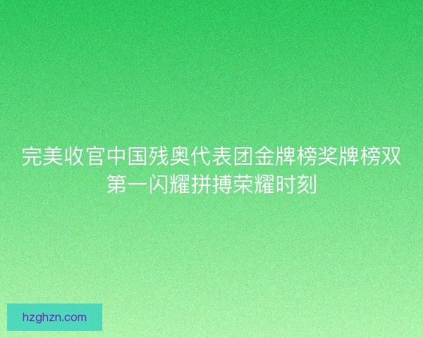 完美收官中国残奥代表团金牌榜奖牌榜双第一闪耀拼搏荣耀时刻 完美收官中国残奥代表团金牌榜奖牌榜双第一闪耀拼搏荣耀时刻